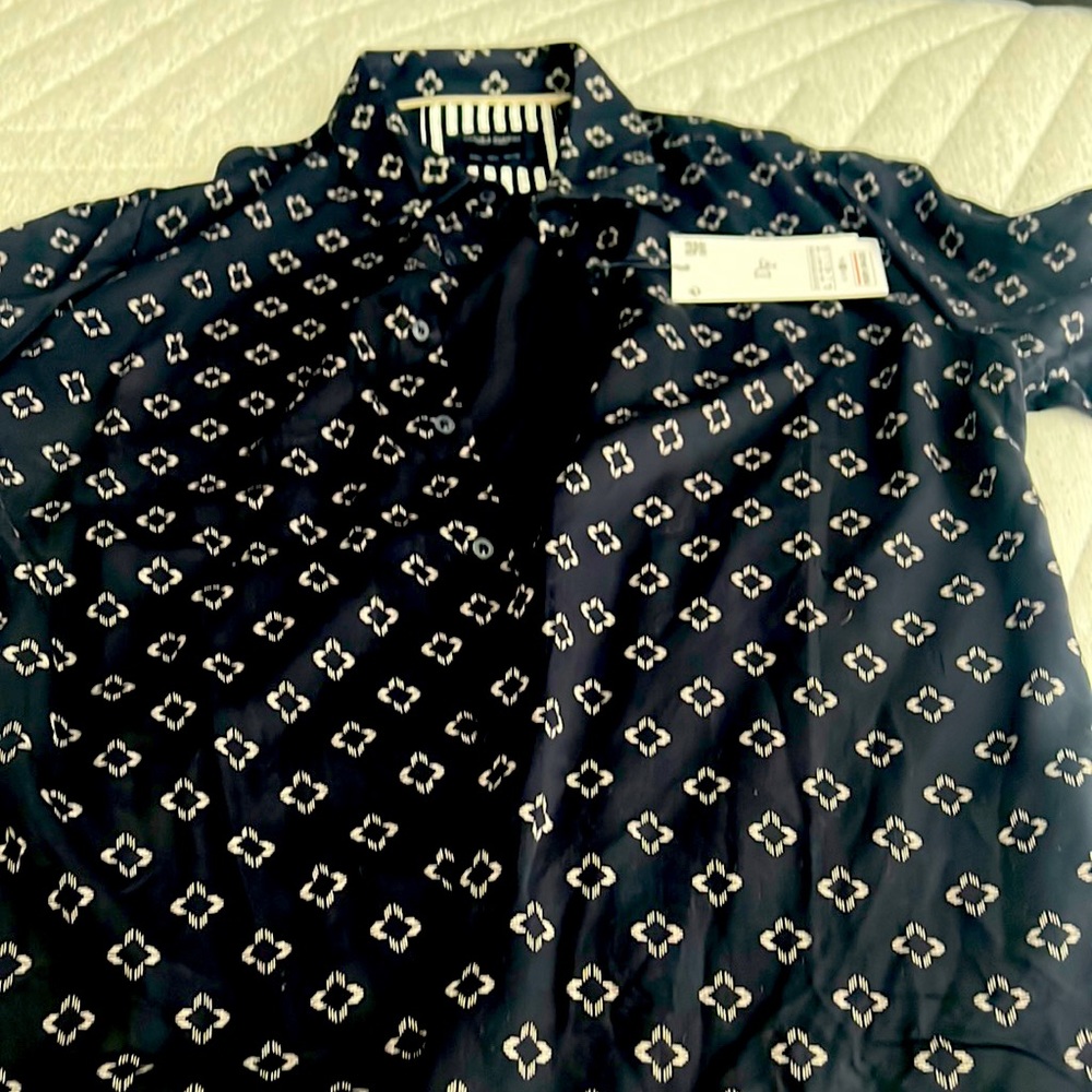 Denim flowers button down men’s